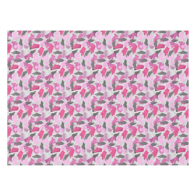 Mantel Silhouette Animal Camouflage Pink (Frente (Horizontal))