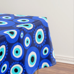 Mantel Símbolo azul de encanto de ojo malvado con suerte