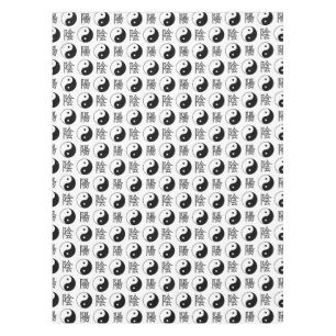 Mantel Símbolo blanco de Yinyang patrón chino