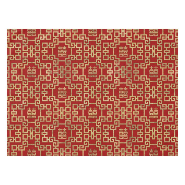 Mantel Símbolo chino de la felicidad del doble del modelo (Frente (Horizontal))
