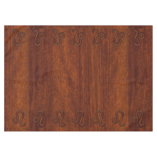 Mantel Símbolo de Leo Zodiac en estilo de madera de Rich 