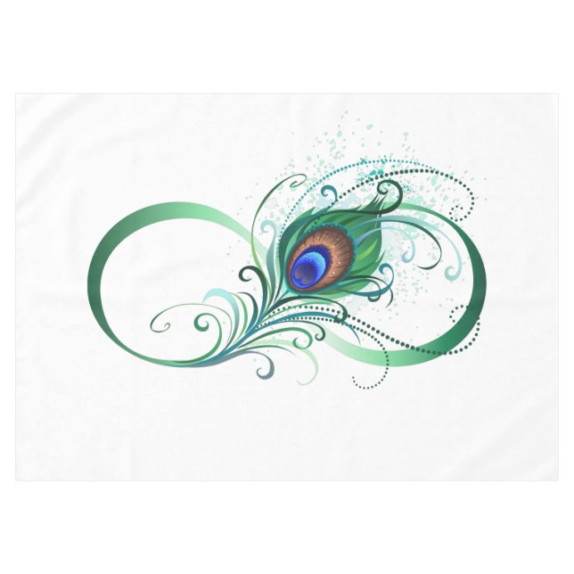 Mantel Símbolo infinito con pluma de pavo real (Frente (Horizontal))