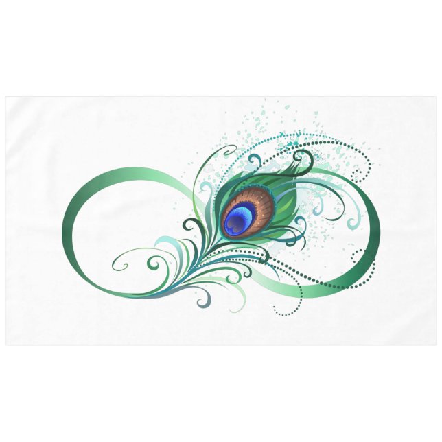 Mantel Símbolo infinito con pluma de pavo real (Frente (Horizontal))
