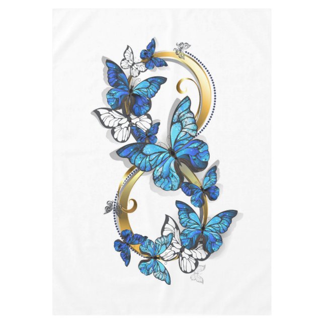 Mantel Símbolo infinito de mariposas Morpho azules (Anverso)