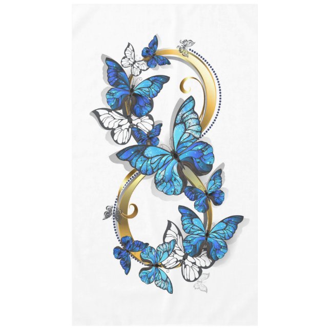 Mantel Símbolo infinito de mariposas Morpho azules (Anverso)