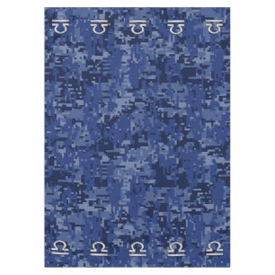 Mantel Símbolo libra zodiaco en azul camo digital