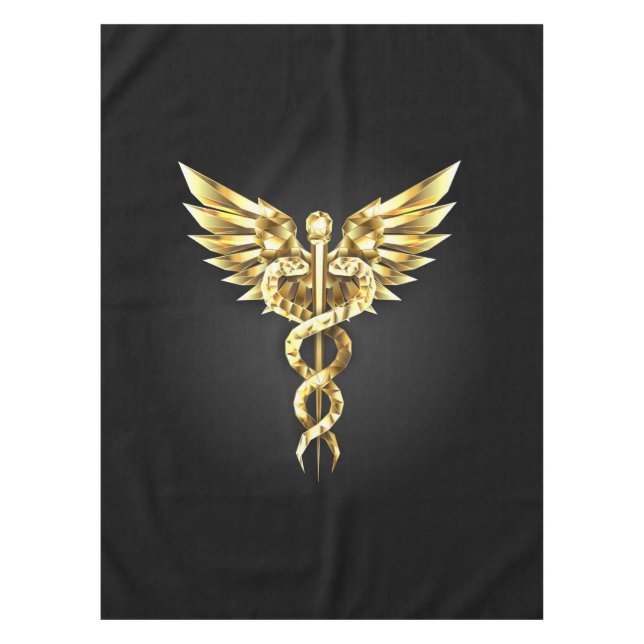 Mantel Símbolo poligonal de oro Caduceus (Anverso)