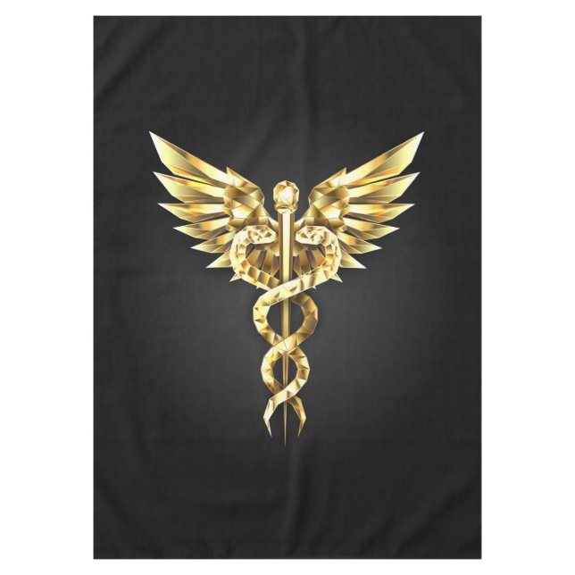 Mantel Símbolo poligonal de oro Caduceus (Anverso)