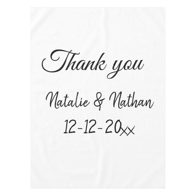 Mantel Simple minimal thank you couple name text date cus (Anverso)