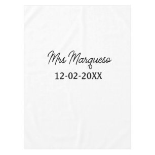 Mantel simple monograma minimalista sra Sr nombre fecha a