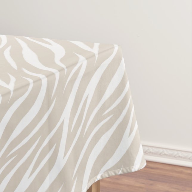 Mantel Simple Zebra Imprimir Taupe Blanco Cute Patrón Mod (In Situ)