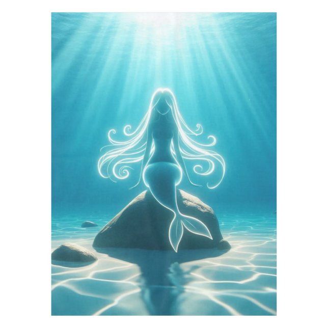 Mantel Sirena submarina iluminada con sol (Anverso)