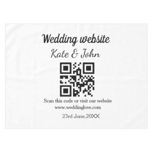 Mantel Sitio web de boda simple minimal QR código agregar