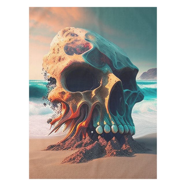 Mantel Skull on the beach (Anverso)