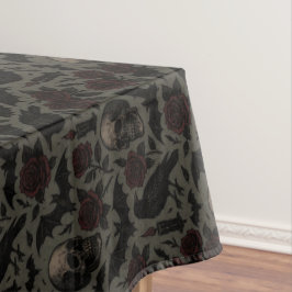 Mantel Skulls góticos, cuervos y patrones de Rosas