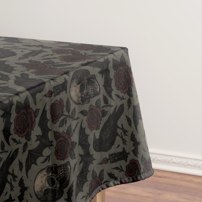 Mantel Skulls góticos, cuervos y patrones de Rosas (In Situ)