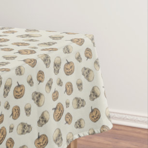 Mantel Skulls y calabazas Patrón Halloween