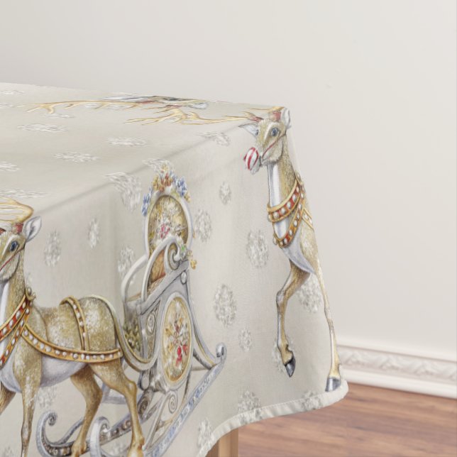 Mantel Sleigh Holiday Tablecloth de renos (In Situ)
