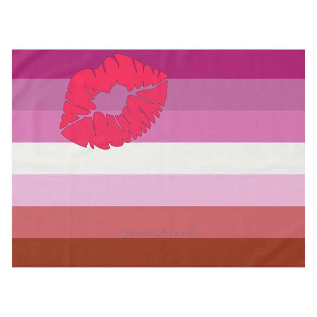 Mantel SlipperyJoe lápiz labial bandera de orgullo lésbic (Frente (Horizontal))