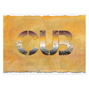 Mantel SlipperyJoe's cub bear words gold brown tan white