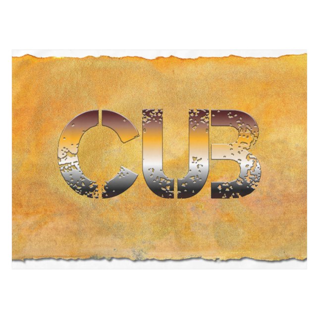 Mantel SlipperyJoe's cub word naranja-tonos marrones pro (Frente (Horizontal))