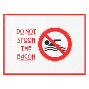 Mantel SlipperyJoe's Do Not Spoon Bacon red Advertencia m