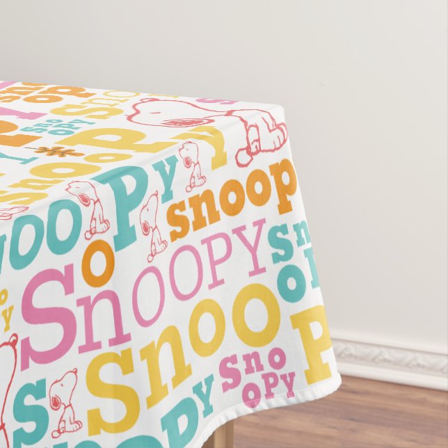 Mantel Snoopy Pastel Text Pattern (In Situ)
