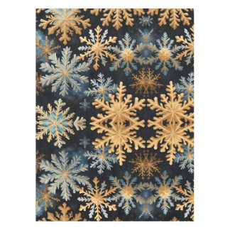 Mantel  Snowflakes Magic Christmas Black Gold Blue