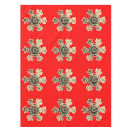 Mantel Snowflakes Red Tableclol