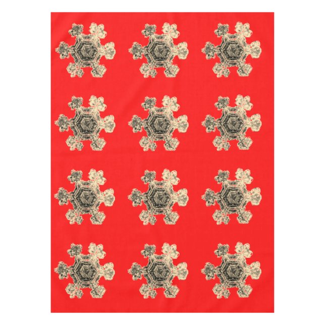 Mantel Snowflakes Red Tableclol (Anverso)