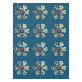 Mantel Snowflakes Turquoise Tableclol