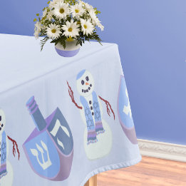 Mantel Snowman Dreides Festividad Judía Azul Hanukkah