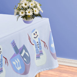 Mantel Snowman Dreides Festividad Judía Azul Hanukkah