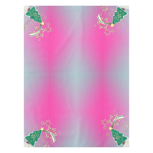 Mantel Snowy Purple Christmas Tree Scene (Anverso)