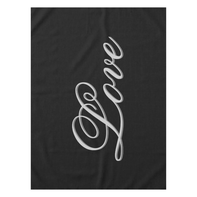 Mantel Sofisticado Negro Gris Amor Boda (Anverso)