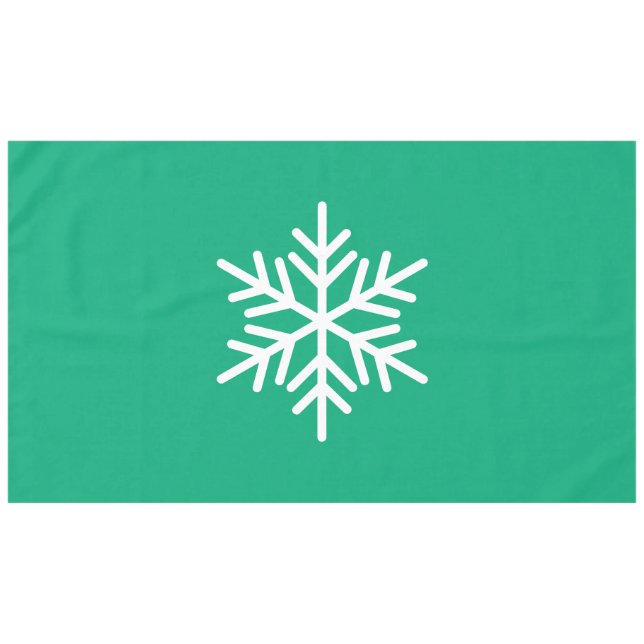 Mantel Sofisticado Snowflake Nórdico Divertido En Verde A (Frente (Horizontal))