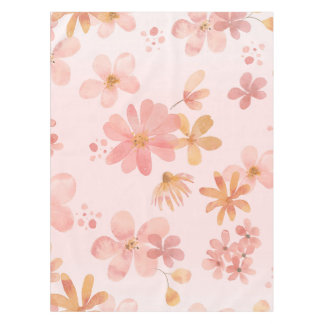 Mantel Soft Pink Floral Blossom Dining Tablecloth