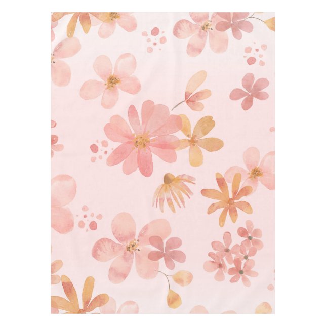 Mantel Soft Pink Floral Blossom Dining Tablecloth (Anverso)