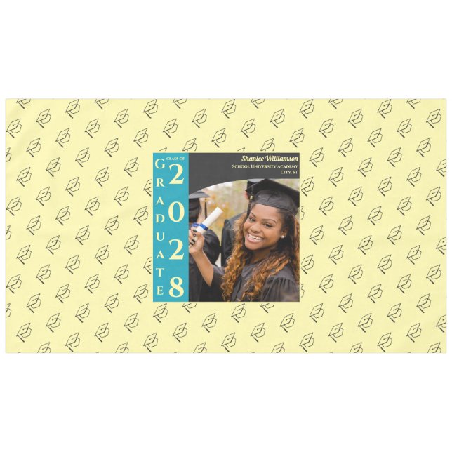 Mantel Soft Yellow Modern Graduation Photo Cap Pattern (Frente (Horizontal))