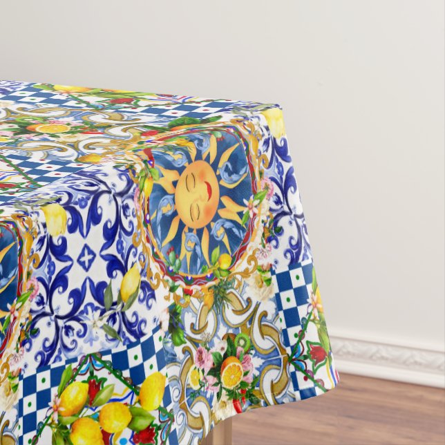Mantel Sol siciliano, limón, azulejos mediterráneos, (In Situ)