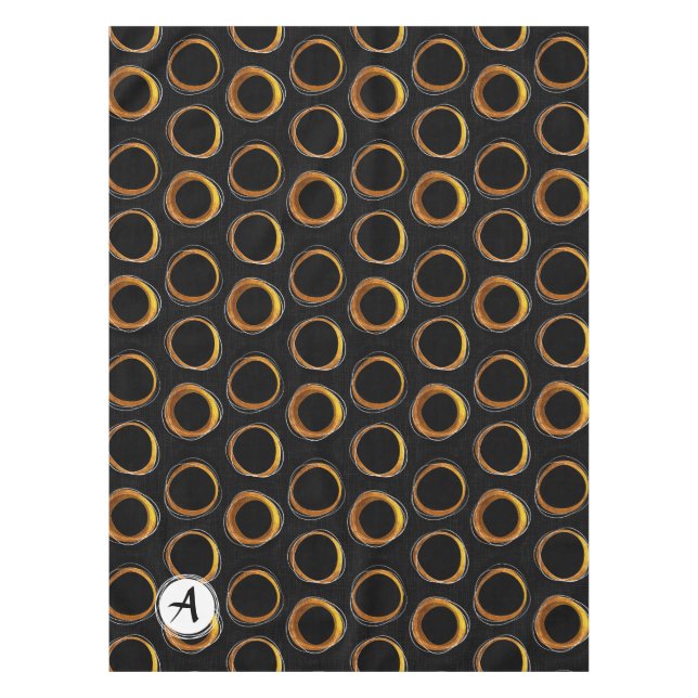 Mantel Solar Eclipse Mid-Century Modern Black & Gold (Anverso)
