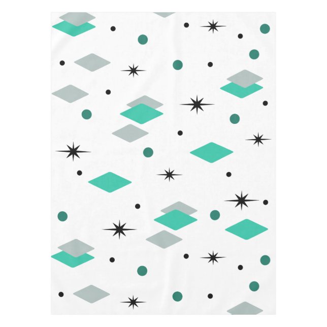Mantel Space Age Diamonds Turquoise White (Anverso)
