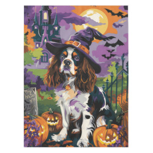 Mantel Spooky Springer Spaniel Halloween Witch Pumpkin