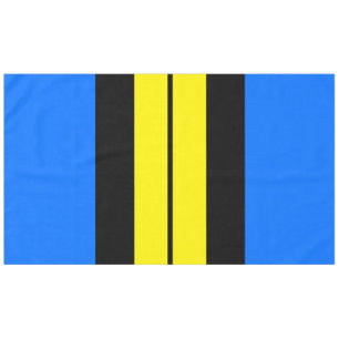 Mantel Sporty Fun Bright Blue Yellow Black Carreras Strip