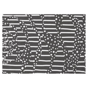 Mantel Spots y Stripes 2 en blanco sobre negro