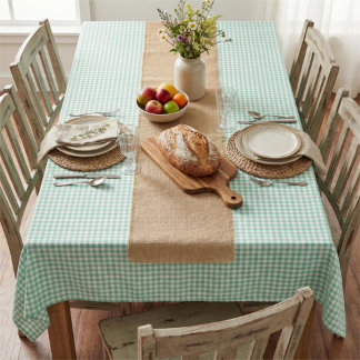Mantel Spring Mint Green Gingham Plaid 