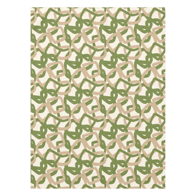Mantel Square Tangle Olive Green Warm Taupe (Anverso)