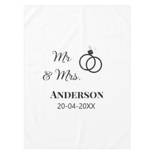 Mantel Sr. y Sra. añada apellido fecha año de boda favor 