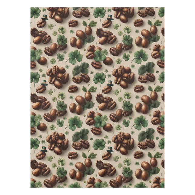 Mantel St. Patrick’s Day Coffee & Shamrock Pattern (Anverso)