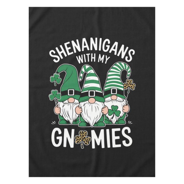 Mantel St Patricks Day Lucky Shamrock Leopard Gnomes (Anverso)